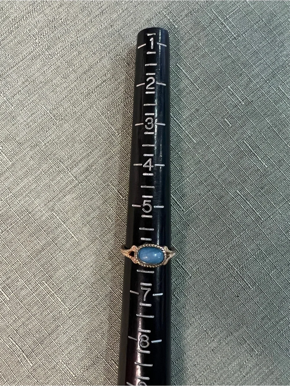 Gold Tone Ring with Blue Stone